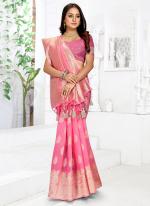 Top Dyed Silk Pink Festival Wear Weaving Saree